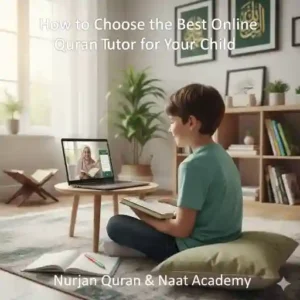 Child learning Quran online with certified tutor
