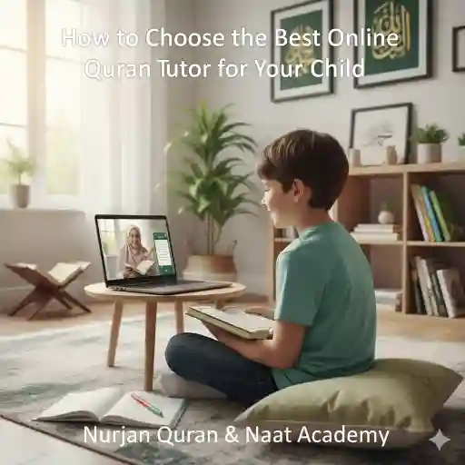 Child learning Quran online with certified tutor